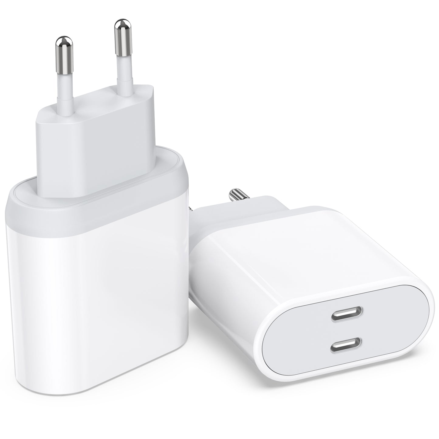 Caricabatterie USB C a 2 porte, caricabatterie USB, caricabatterie rapida, alimentatore USB C, caricabatterie USB multipli, Caricabatterie di sostituzione per iPhone 15/14/13/12/11 Pro Max Plus iPad, Alimentatore per parete multifunzione di tipo C