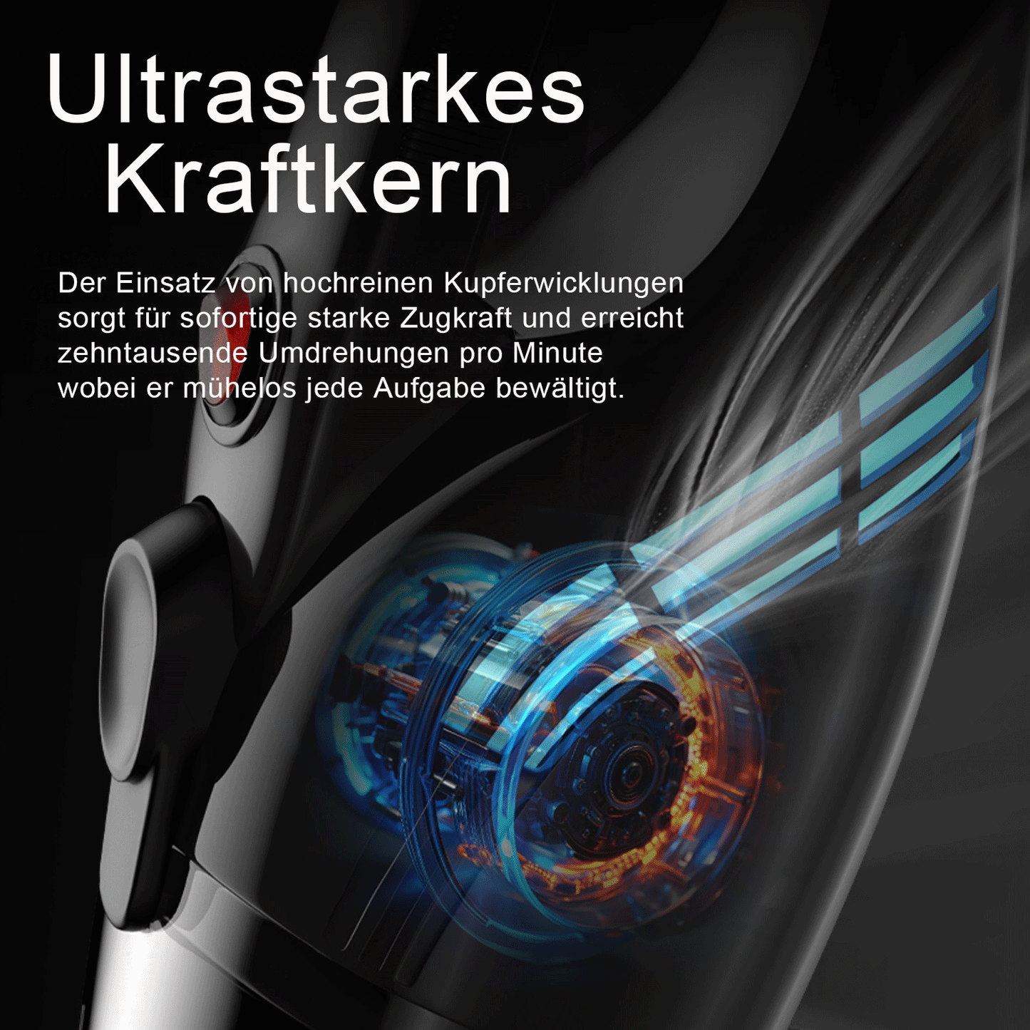 Akku Staubsauger Kabellos Vacuum Cleaner - Akkusauger Tierhaare Cordless Stabstaubsauger Elektrische Kehrbesen Kabelloser Stielstaubsauger Schnurloser Sauger ohne Kabel für Hartböden Teppiche