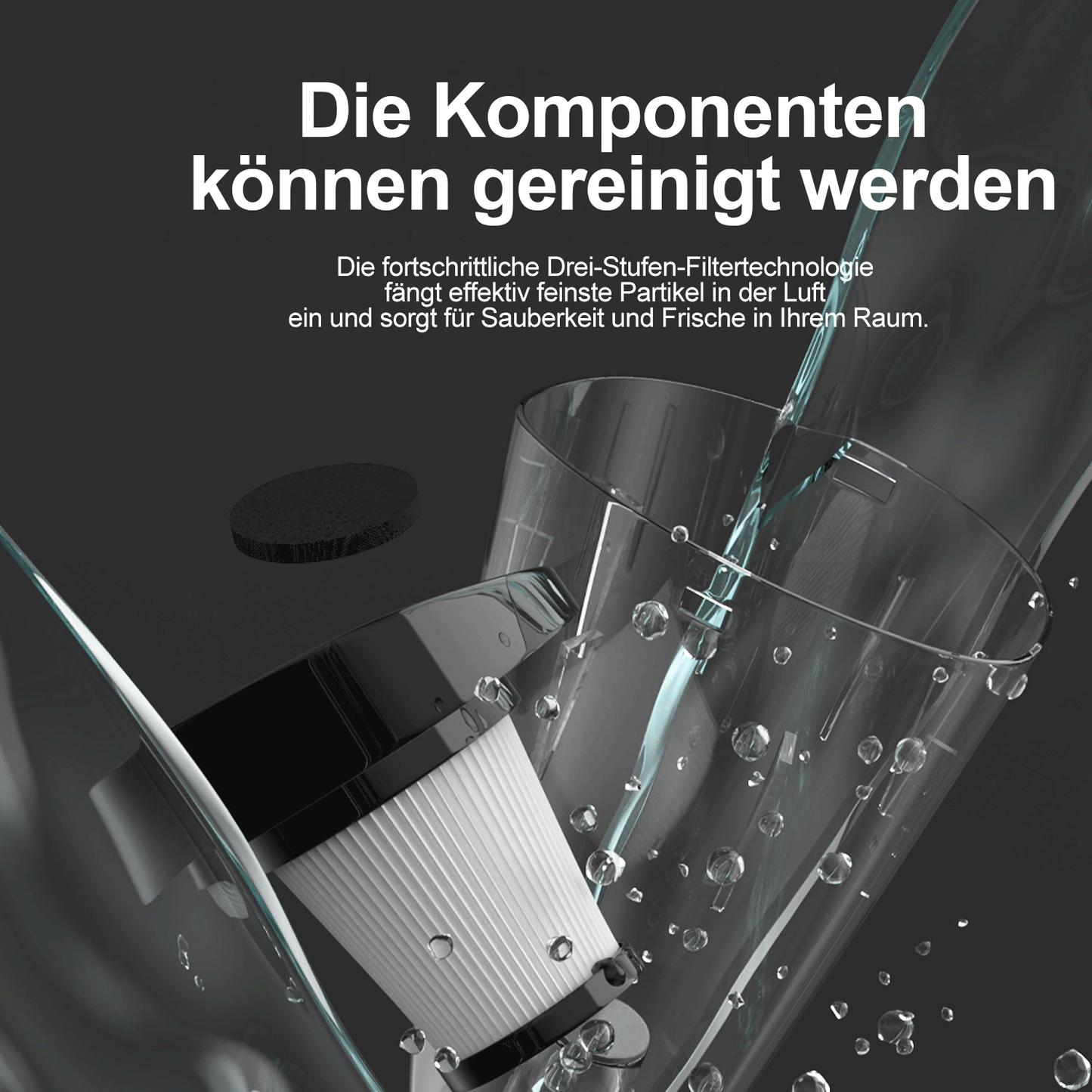 Akku Staubsauger Kabellos Vacuum Cleaner - Akkusauger Tierhaare Cordless Stabstaubsauger Elektrische Kehrbesen Kabelloser Stielstaubsauger Schnurloser Sauger ohne Kabel für Hartböden Teppiche