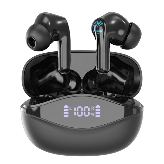 Auriculares inalámbricos, Auriculares inalámbricos, Auriculares con sonido estéreo Hi-Fi BT5.3, Auriculares con 35 horas de reproducción, con reducción de ruido CVC para iPhone, Samsung, Huawei, Xiaomi y Android I68.