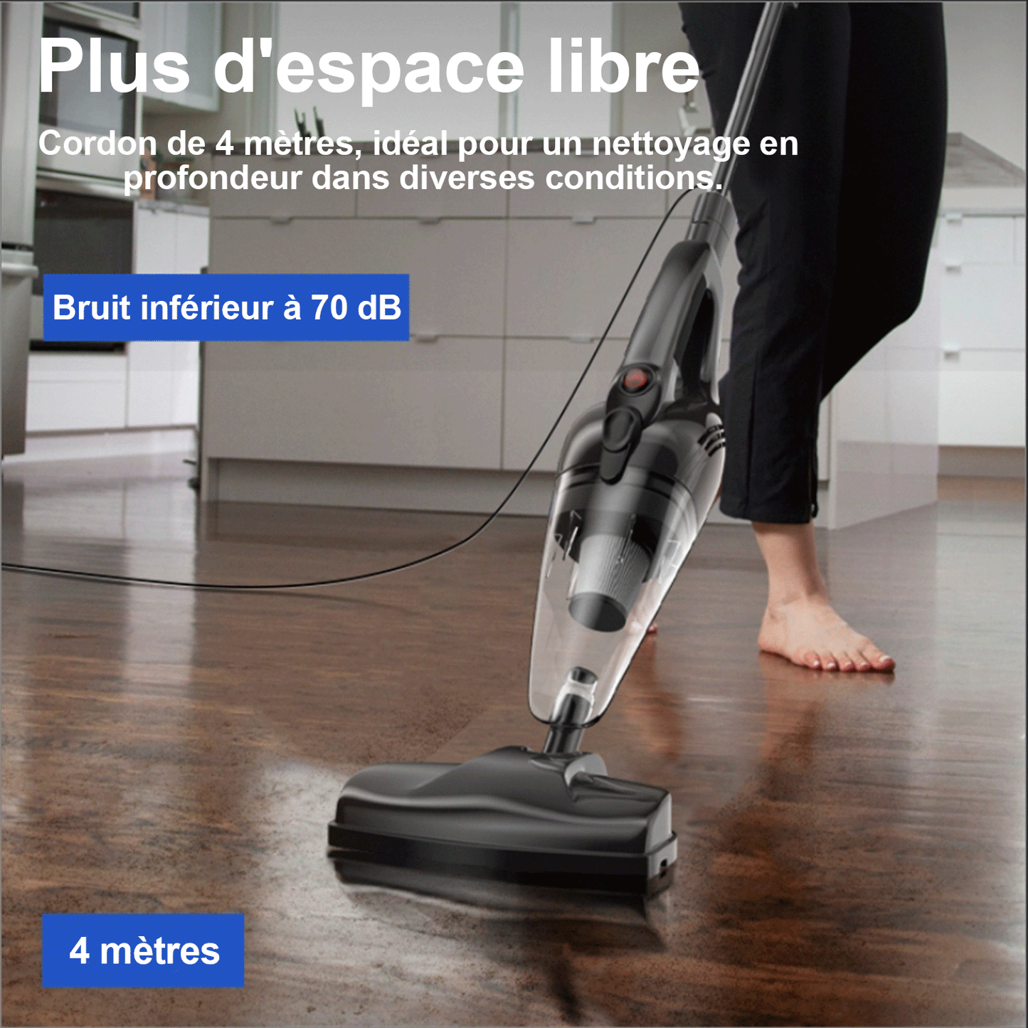 Aspirateur sans fil pour poils d'animaux - Aspirateur électrique à manche sans fil, balai électrique sans fil, aspirateur sans cordon pour sols durs et tapis