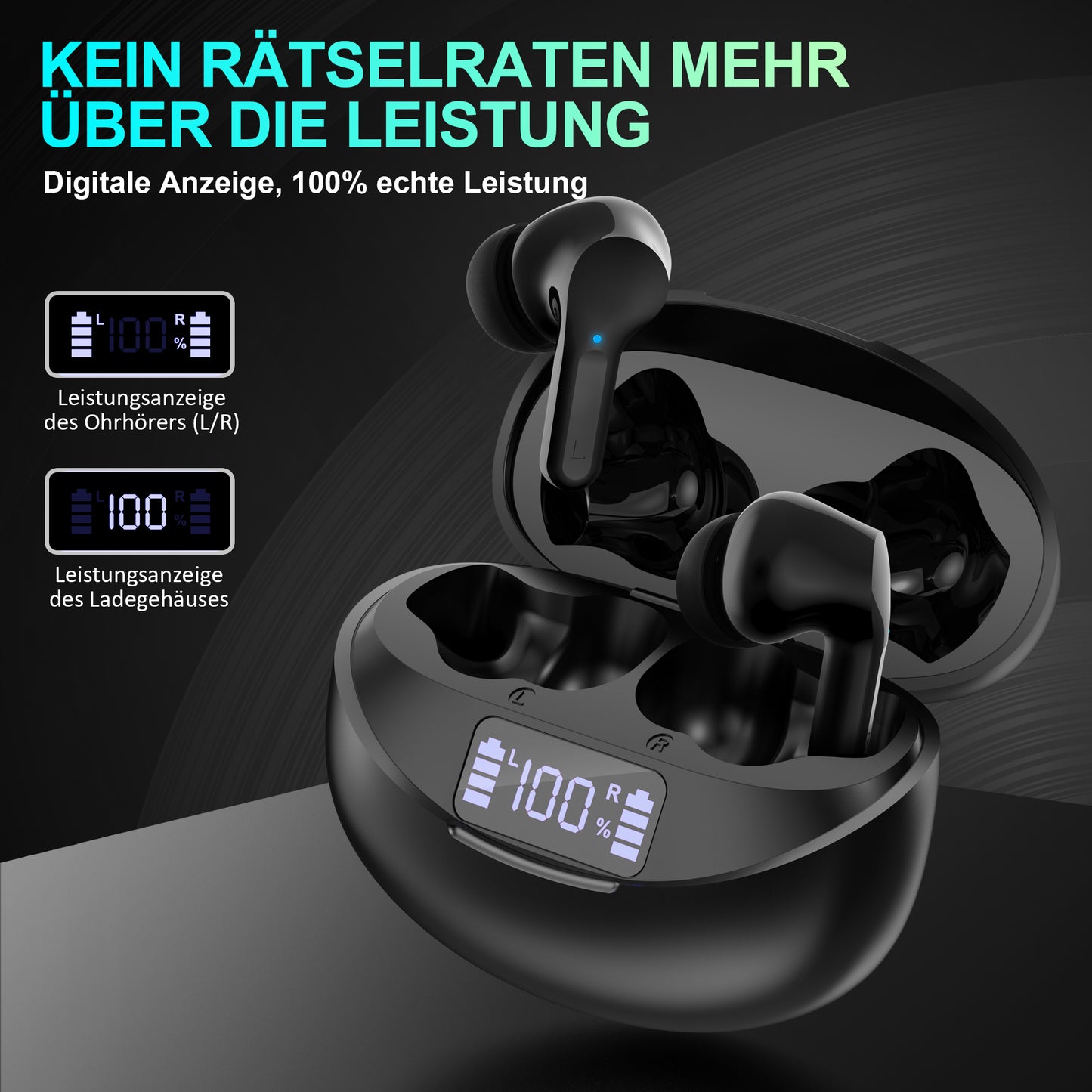 kabellose kopfhörer, In ear kopfhörer,BT5.3 Hi-Fi Stereo Sound Earphones, kabellose kopfhörer35H Playtime Earphones,Listen CVC Noise Reduction for iPhone Android i17